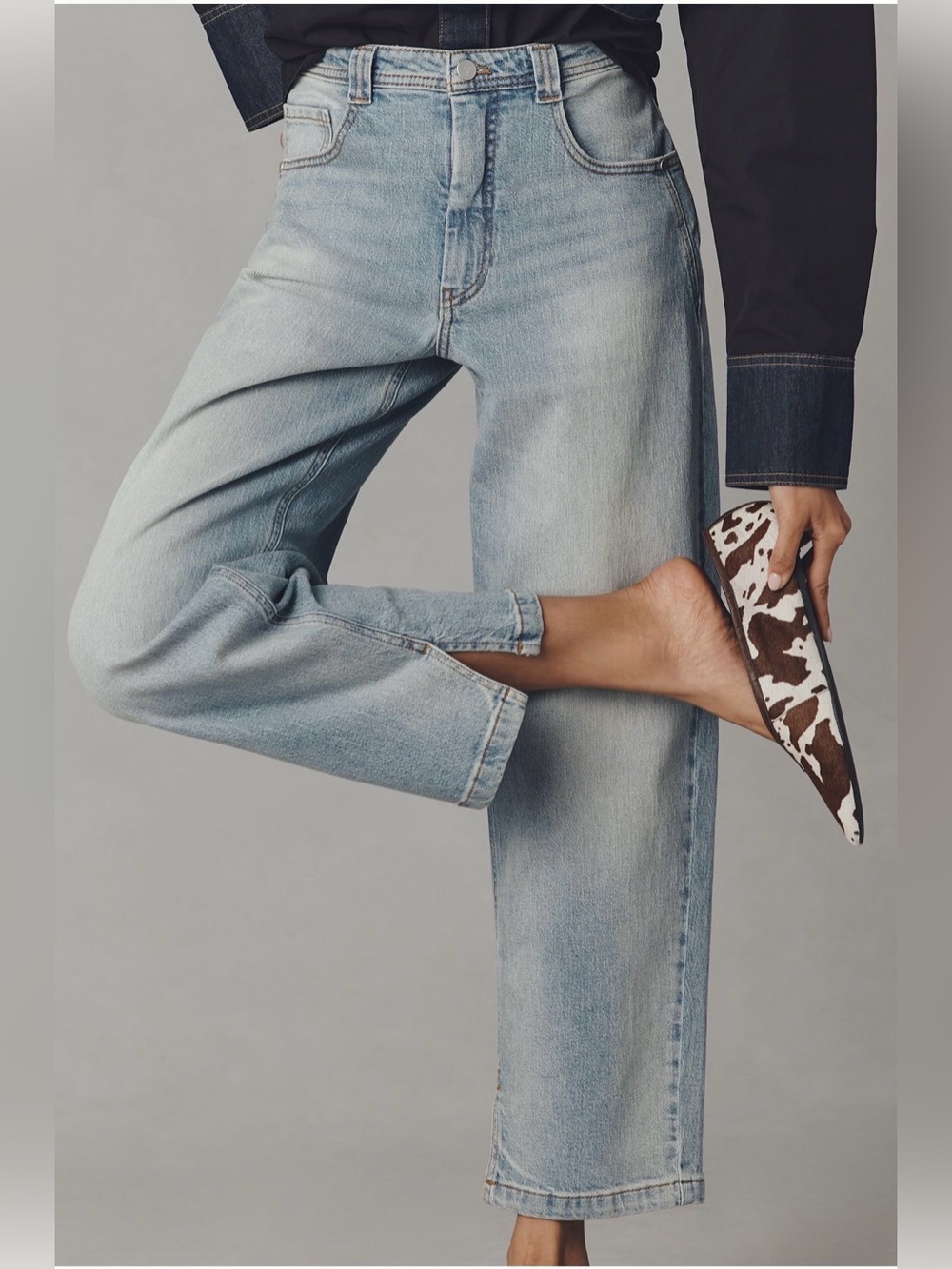 Pilcro Jules Mid Rise Relaxed Straight Leg Jean